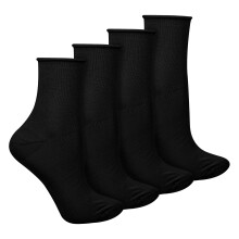 (05-Jul, Schwarz) Steven - Steven - 4 Paar Damen Nahtlose Bambussocken weich atmungsaktiv ohne Gummibund