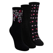 Sock Snob - Sock Snob - 3er Pack Damen Baumwollsocken Blumen weich bequem atmungsaktiv