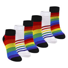 (7-10 Years, Regenbogen) Sock Snob - Sock Snob - 6er-Pack Kinder Rainbow Trainer Baumwollsocken farbenfroh