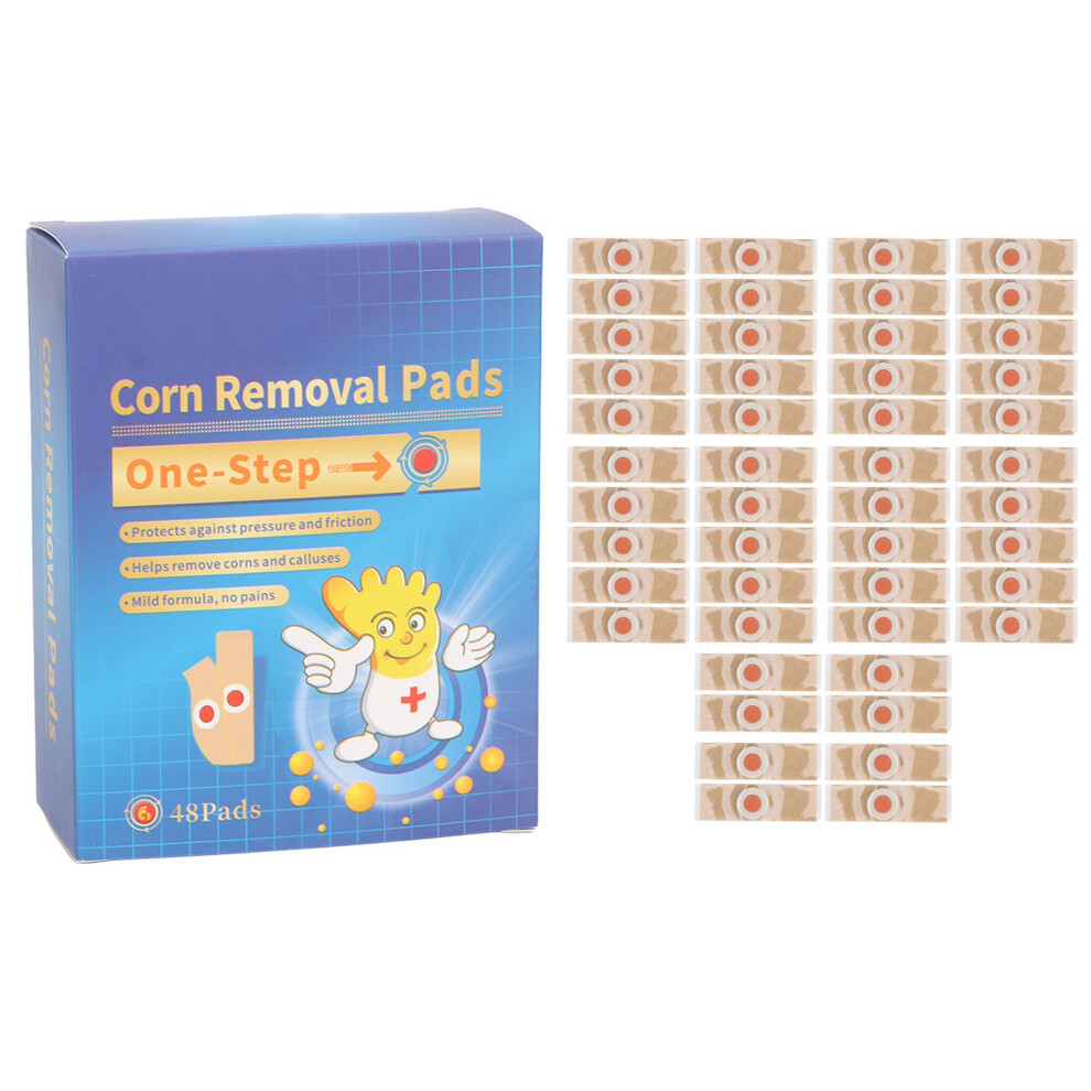 Gradual Relief Medicated Pads For Corn And Plantar Wart Removal, Non Invasive Treatment With Salicylic Acid - 48Pcs Non Woven Fabric Wart Removal Kit