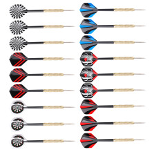 18 Stück Stahlspitz-Dart-Set mit Aluminium Flights 264g Indoor Fitness