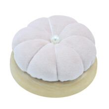 Embroidery Pin Cushion With Wooden Base  Needle Keeper For Quilting, Home Use, White Pink, 7.2cm, 24 Pcs Set