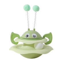 (Green) Cat Toy Rotating Track Wheel Stimulates Hunting Instinct Cats Interactive Spinner Toy Exercise Mental Health Enhancer