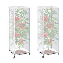 (2pcs) Garden Bird Netting Plant Covers for Tomato Cage with Zipper & Drawstring
