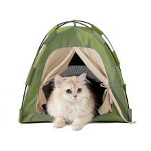 (1pc, Green) Portable Cat Tent Pop-Up Pet Tent Washable Waterproof Hideaway with Mat Breathable Mesh for Indoor Outdoor Cats Small Dogs