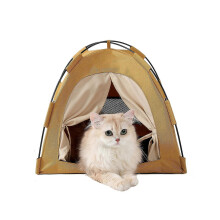 (1pc, Yellow) Portable Cat Tent Pop-Up Pet Tent Washable Waterproof Hideaway with Mat Breathable Mesh for Indoor Outdoor Cats Small Dogs