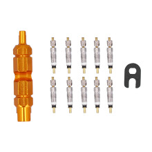 Brass Valve Core Replacement Kit High Corrosion Resistant Durable Universal Compatible Tubeless Conversion Tool Presta French Valve Core With Wrench