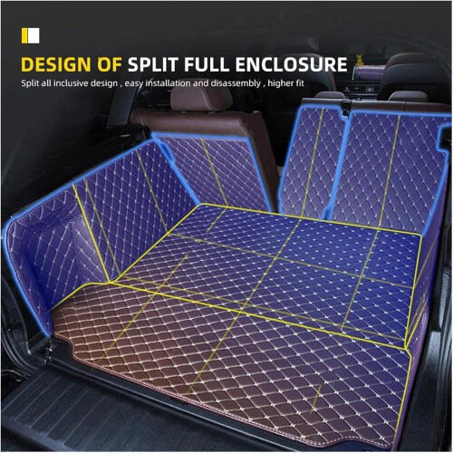 Waterproof Full Coverage Wine Red Car Boot Liner Trunk Mat Protector for Volvo V60 20112018 1