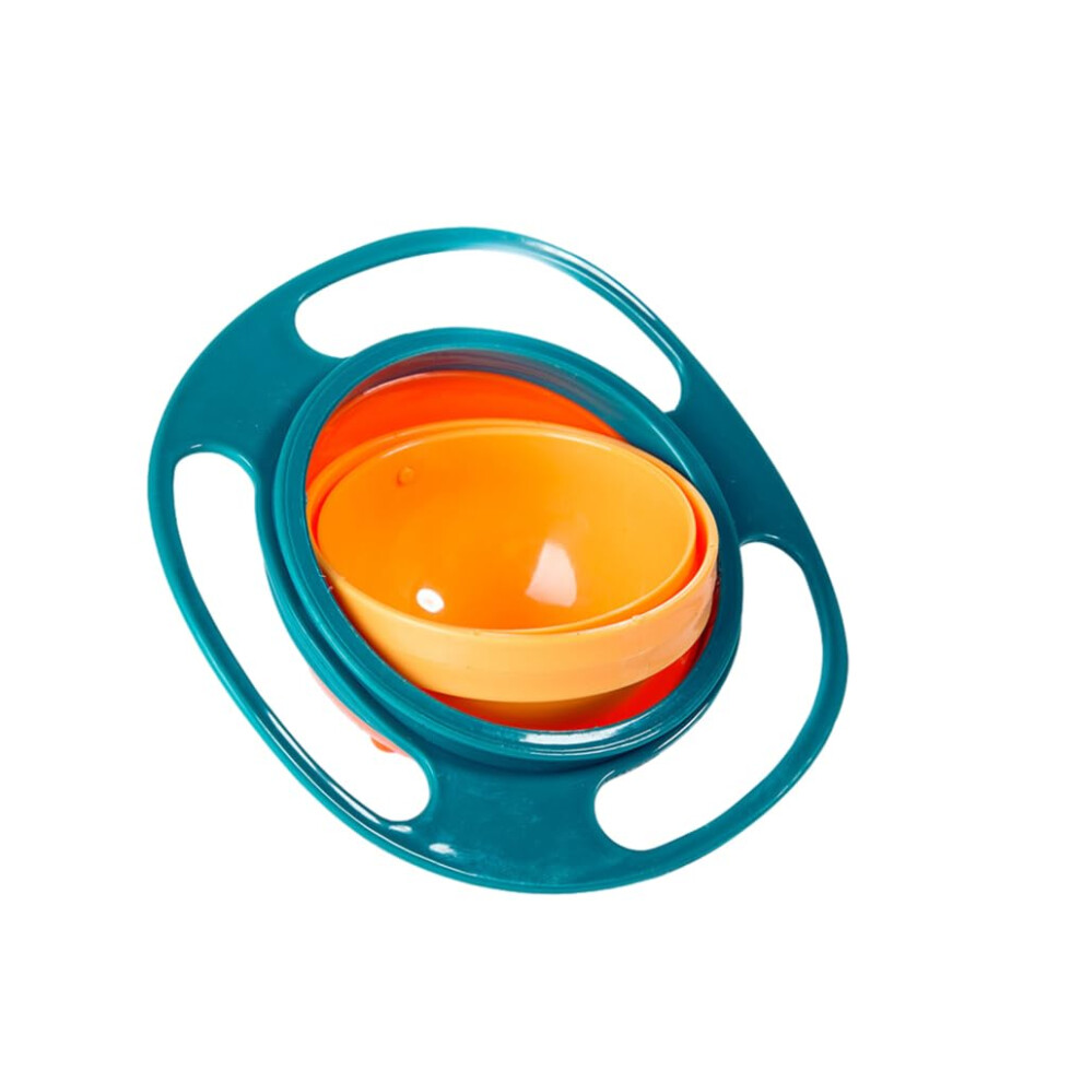 Gyro Bowl Spill Proof Baby Feeding Bowl 360 Rotate Snack Bowl No Spill Design Easy Clean Green