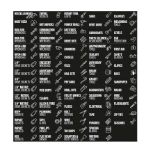 (Black) Toolbox Magnetic Labels 80-Pack, Large Tool Chest Organizer Labels with Strong Magnets & Easy Read