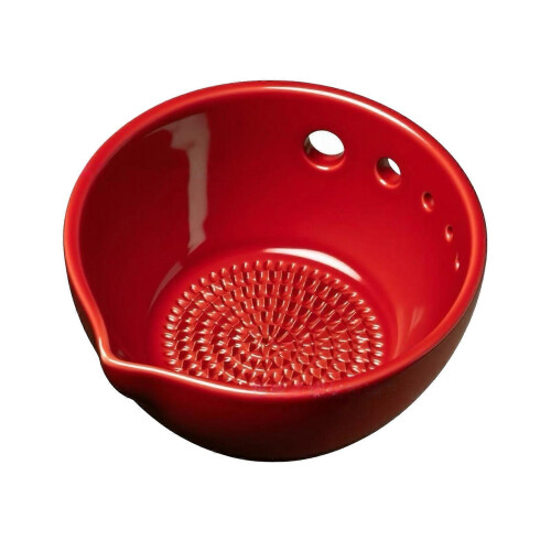 (Red) Garlic Grinder Herb Stripper Multi-Hole Garlic CrusherCompact Kitchen Tool for Home Cooking