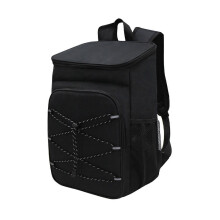 (Black) Picnic Bag Large Capacity Waterproof Oxford Cloth Cooler Bag with Adjustable Straps Side Mesh Pockets Outdoor Lunch Bag