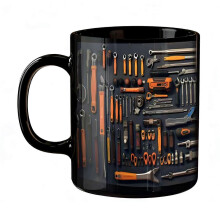 (F) Mechanic Toolbox Mug Ceramic Funny Toolbox Coffee Mug for Mechanics Garage Enthusiasts Novelty Gift for Husband Dad