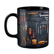 (B) Mechanic Toolbox Mug Ceramic Funny Toolbox Coffee Mug for Mechanics Garage Enthusiasts Novelty Gift for Husband Dad