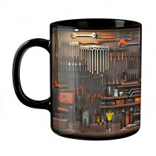 (H) Mechanic Toolbox Mug Ceramic Funny Toolbox Coffee Mug for Mechanics Garage Enthusiasts Novelty Gift for Husband Dad