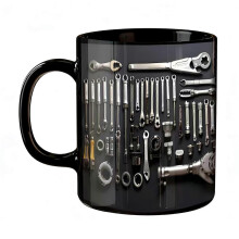 (C) Mechanic Toolbox Mug Ceramic Funny Toolbox Coffee Mug for Mechanics Garage Enthusiasts Novelty Gift for Husband Dad