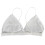 Women's Satin Wireless Triangle Bralette Deep V Neck, One Size, White 3