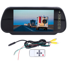 HD Resolution Car Surveillance Monitor With Two Video Inputs TFT LCD Widescreen Rear View Mirror Touch Buttons And Remote Control Rear Watching