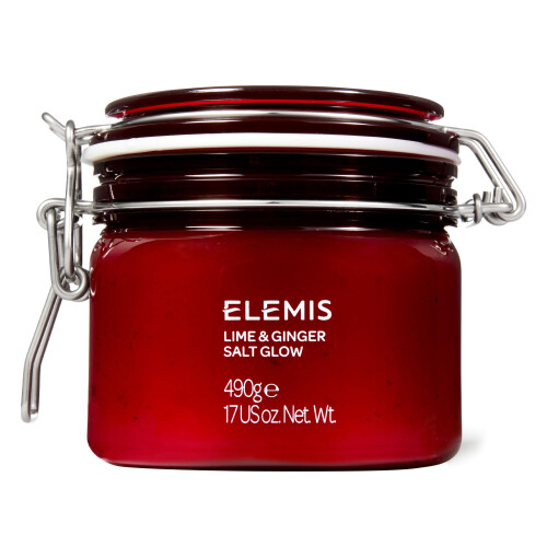 ELEMIS Exotic Lime & Ginger Salt Glow 490g, Invigorating Salt Scrub To Exfoliate & Soften Skin