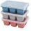 Ice Cube Tray with Lid Silicone 6 Cavity Mold Easy Release Leakproof BabySafe for Kitchen Use Blue 4