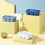 Ice Cube Tray with Lid Silicone 6 Cavity Mold Easy Release Leakproof BabySafe for Kitchen Use Blue 2