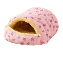 (L, Light Pink) Cat Bed House S/L, Indoor Enclosed Cave Cat Bed Box for Winter, Fluffy Tunnel Hideaway Cute Cat Den