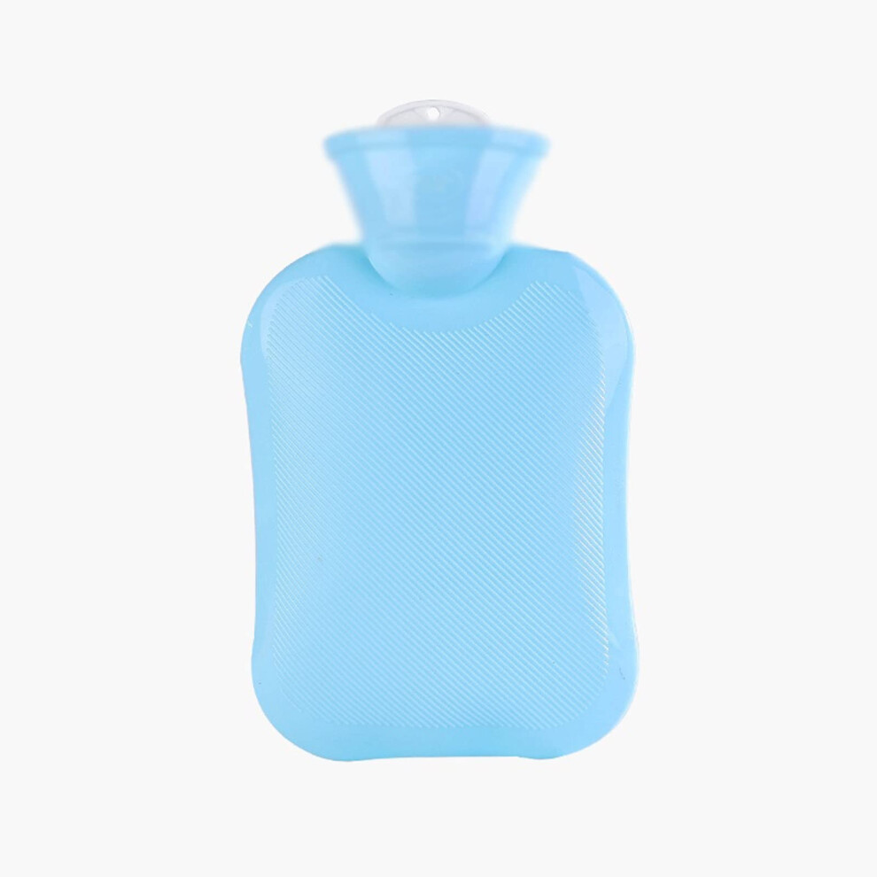 Blue Large Capacity Rubber Hot Water Bottle For Pain Relief And Longlasting Warmth