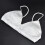 Women's Satin Wireless Triangle Bralette Deep V Neck, One Size, White 8