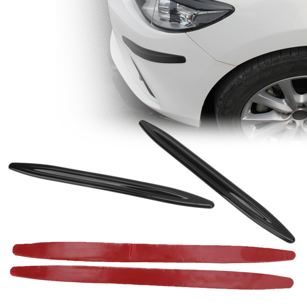 2Pcs Glossy Car Bumper Protector Anti-Scratch Rubber Universal Black 6911377815255