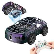 (3 Battery, Blue Purple) RC Drone Car Mini Flying Car Quadcopter with One Key Take Off for Kids 8-12