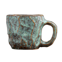 (Cyan) Ceramic 270ml Coffee Mugs - Large Tea Cup for Office and Home