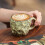(Red) Ceramic 270ml Coffee Mugs - Large Tea Cup for Office and Home 3