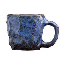 (Blue) Ceramic 270ml Coffee Mugs - Large Tea Cup for Office and Home