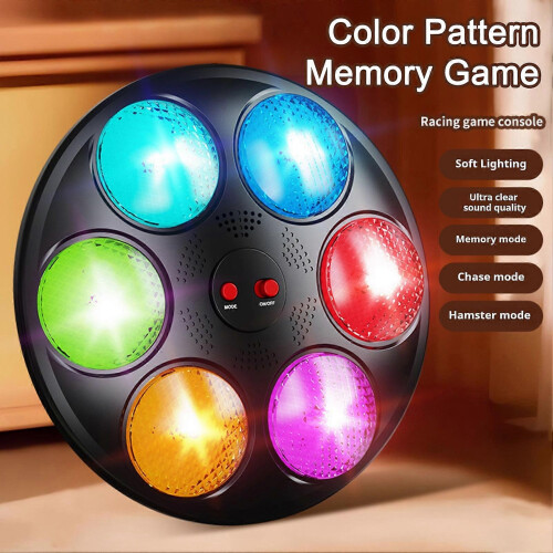 (Black) Memory Game for Kids Machine Light Sound Interactive Memory Challenge Toy with Solo Multiplayer 1