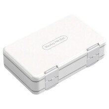 (White) Weekly Pill Organizer 24 Compartments 3 Times One Day Double Layer Clear Portable 7 Days Travel Capsule Tablet Storage Box Container