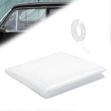 120 x 180 cm Broken Window Cover with Nano Double-Sided Tape, Pre-Cut Transparent PVC Car Window Covering Film, Temporary Car Glass Fix Kit