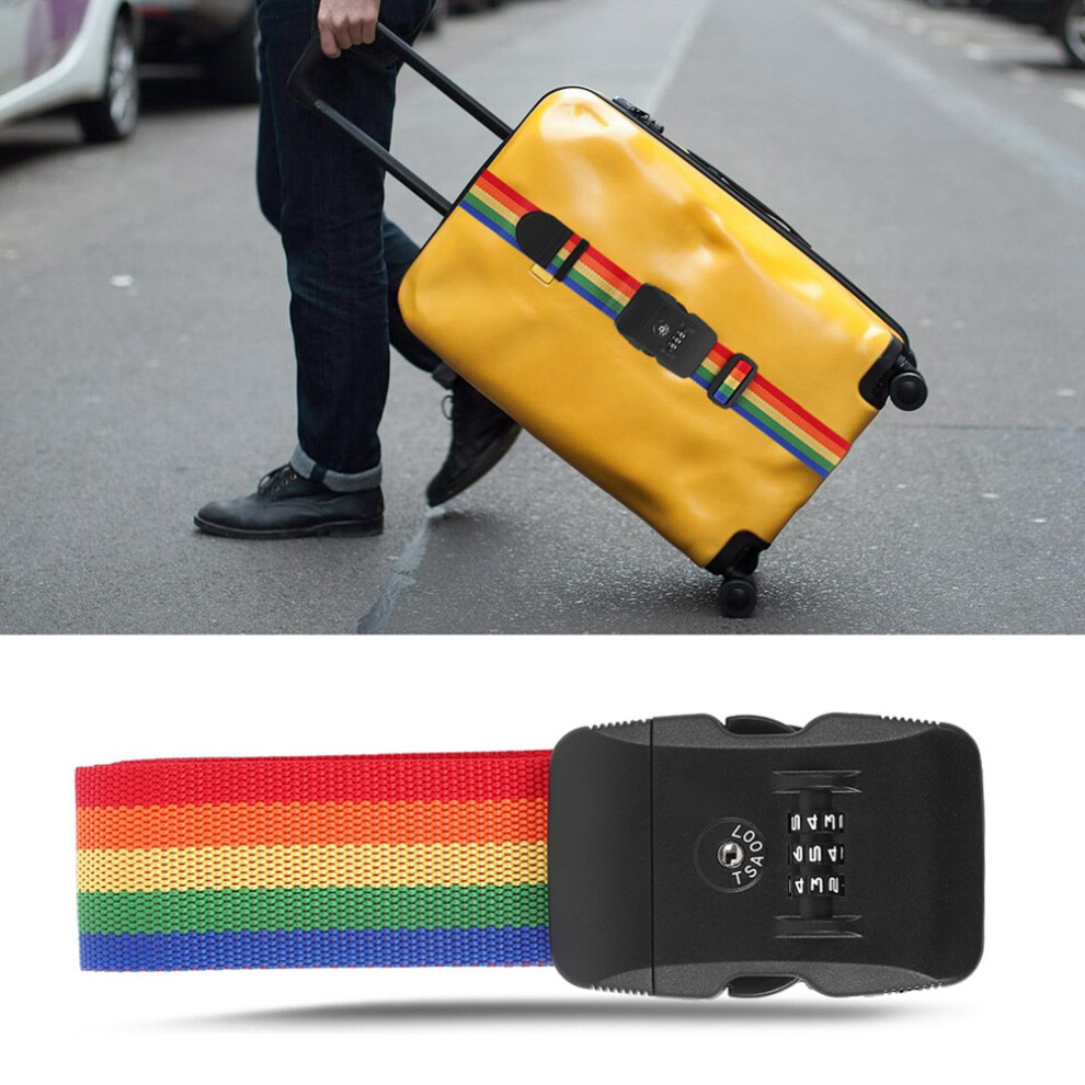 Secure Your Luggage With Colorful Tsa Combination Lock Strap Adjustable 4261377822107