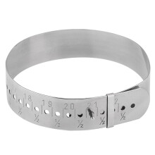 Medidor de muñeca de acero inoxidable duradero, calibre deslizante de metal ajustable para una medición precisa, herramienta de joyero para medir