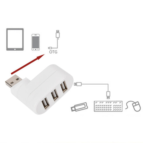 Περιστρεφόμενος σύνδεσμος USB Hub3Port USB Expander Υψηλής ταχύτητας μετάδοσης plug and play 2