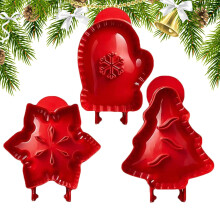 Pie Mold Set with Pastry Cutter, NonStick Hand Pie Maker for Baking, Holiday Cookie Press 3pcs