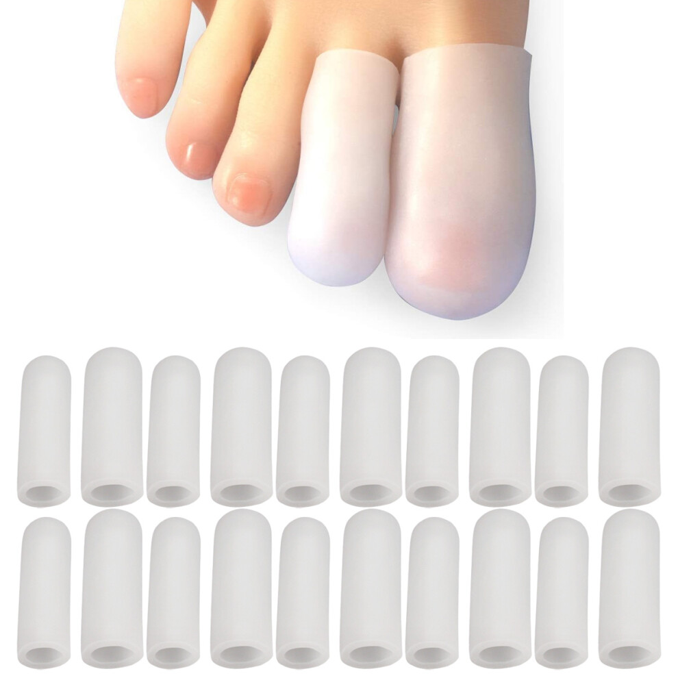 Medical Grade Toe Sleeve Protectors, Moisturized Skin Finger Protection, Instant Relief For Corns, Blisters, Adjustable Length, 20Pcs, For Unisex Use