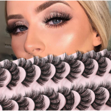 Fox Eye künstliche Wimpern, natürlich wirkende, zarte Nerzwimpern aus Kunstfasern, Katzenaugen-Stil, einfach anzubringen, weich und leicht für den