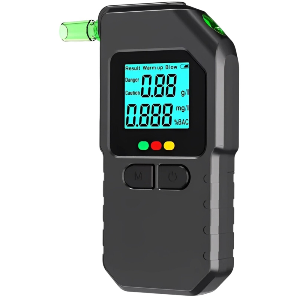 Spirits Breathalyzer Portable Accuracy Digital Lcd Display With Replaceable Mouthpieces 4.7X2.4x0.8 In Rohs Ce Fcc 9174973609766