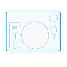 Silicone Baby Placemat Toddler Feeding Mat Easy Clean Table Manners Educational 40x30cm White