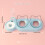 Double Pet Bowl with Automatic-light pink   solid color bowl 3