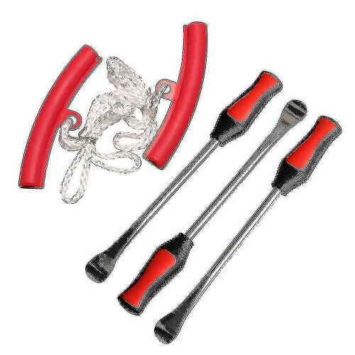 5 In 1 Tire Changing Set Tire Spoon Lever Tools Rim Protector Shs (red)
