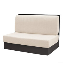 RV Camper Trailer Booth Seat Cover Set 2Piece Sofa Protector Cushions Removable Washable With Elastic Bands Beige