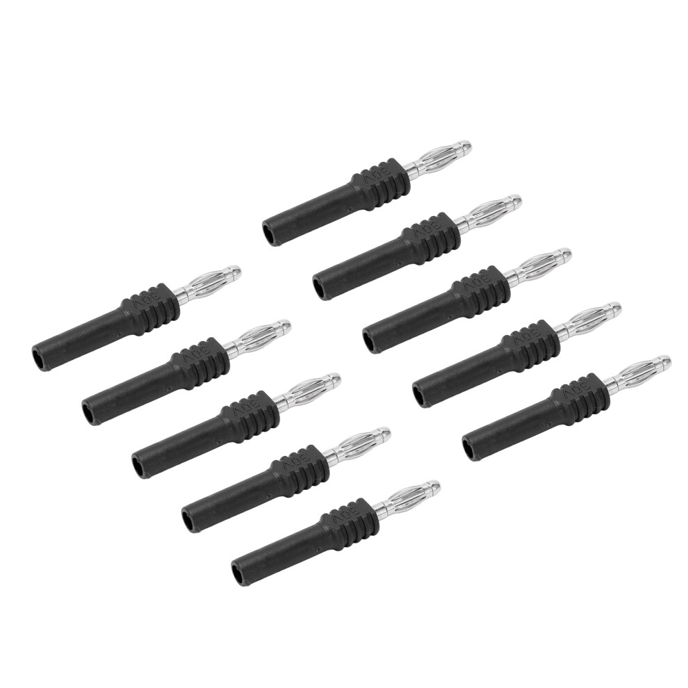 10Pcs Banana Plug Connectors 4Mm Male To 2Mm Female, Black 6911383255014