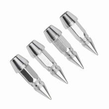 4Pcs Aluminum Alloy Silver Valve Stem Caps for Wheels - Universal Fit