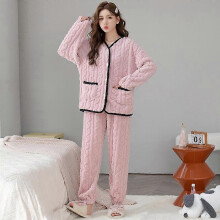 (XL,pink)Facecloth Women's Pajama Sets Long Sleeve Pajama Sets Casual Pajamas